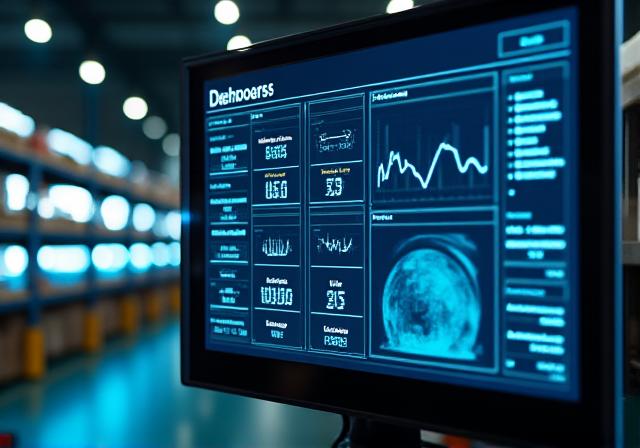 Paparan papan pemuka pemantauan robotik industri